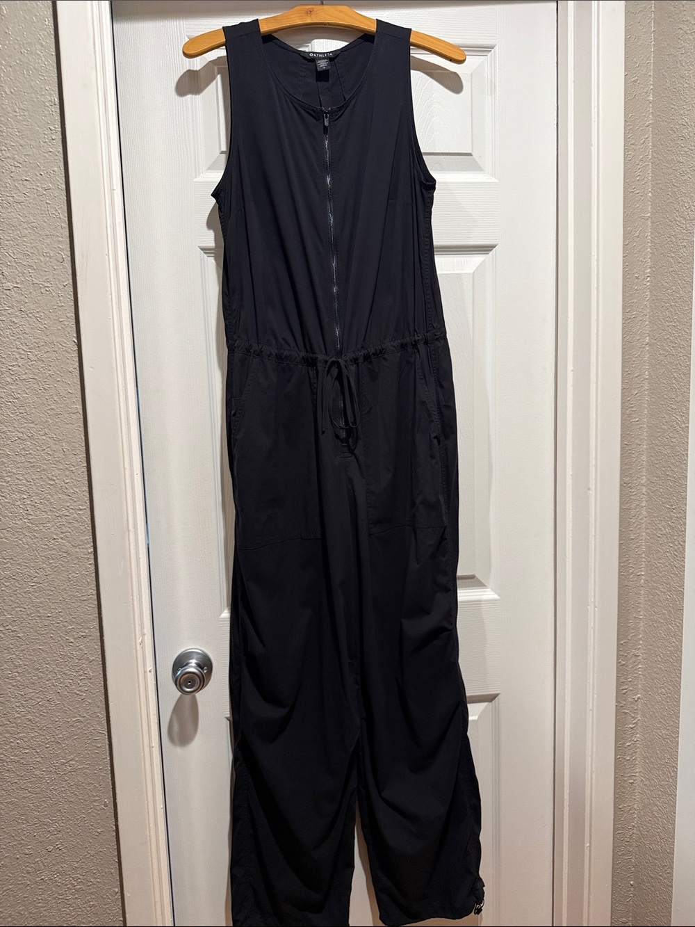 Athleta- Women’s Sleeveless Black Jumpsuit with Drawstring Waist